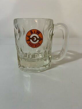A&W Root Beer Vintage Clear Glass Stein Mug